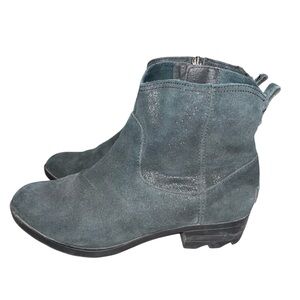 Sorel Lolla II Waterproof Black Metallic Booties Ankle Boots Shoes size 9.5